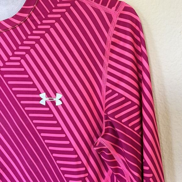 Pink Base layer Under Armour Fitted Long Sleeve Coldgear coupe shirt medium - Picture 2 of 8